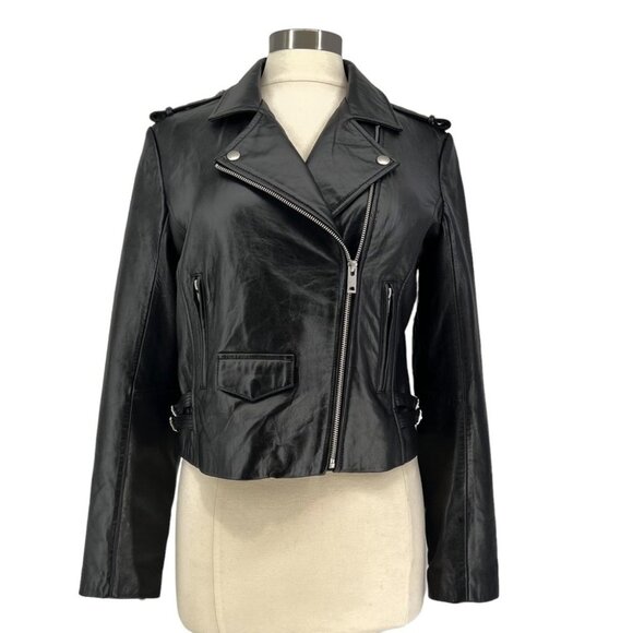 BELLE & BLOOM Just Freinds Leather Moto Jacket M - Picture 4 of 14